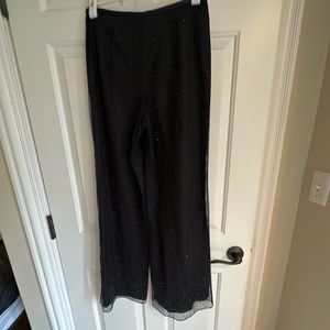 black cocktail party pants with beading 4
